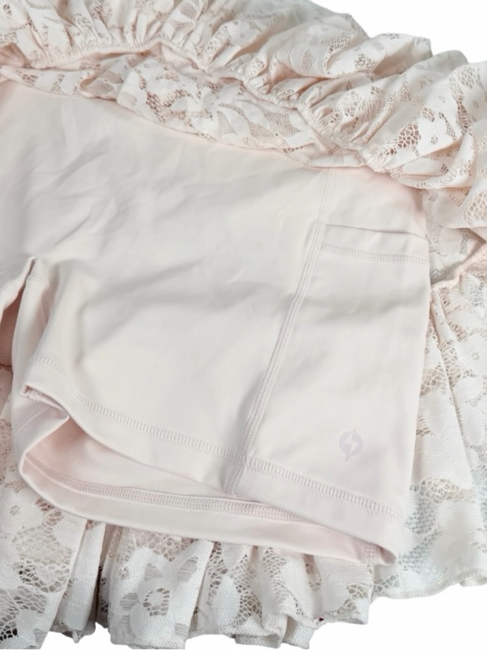 Popflex Active Lace Pirouette Skort Tutu Pink Tiered Circle Performance Skirt M - Picture 4 of 7